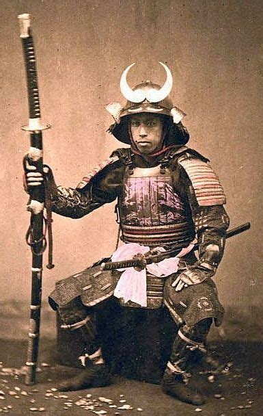 Samurai Wearing Armor Late 1800s Japanese Art Samurai Japanese