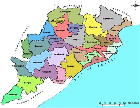 Geographical location of Odisha - Orrisa PCS Exam Notes