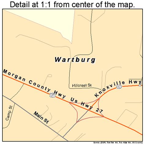 Town Map Of Wartburg Tn