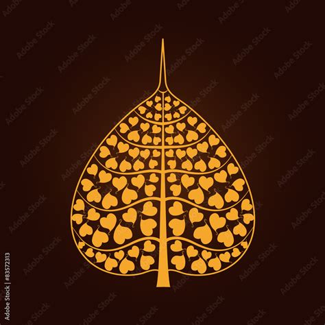 Golden Bodhi tree symbol with Thai style isolate on background Stock ...