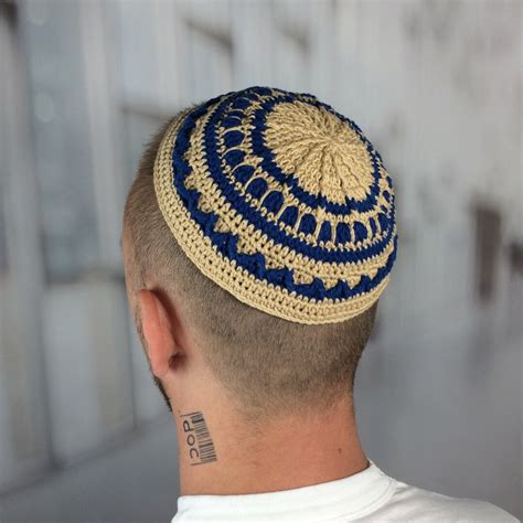 Frik Kippah Large Knit Kippah Jew Custom Crochet Kippot Yarmulke Jewish