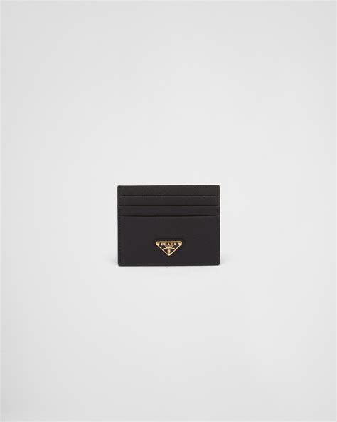 Black Saffiano Leather Card Holder Prada