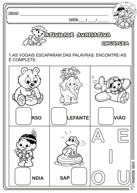 Atividade Avaliativa Educação Infantil Ideia Criativa Gi Carvalho Educação Infantil