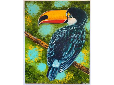 Toucan Painting Original Art Toucan Birds Painting Tropical Birds Art ...