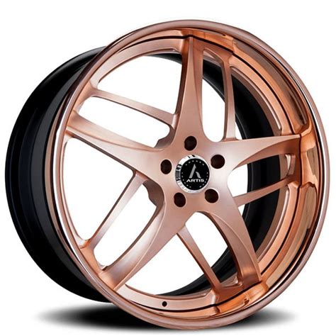 22 Artis Forged Wheels Bavaria Brushed Rose Gold With Rose Gold Over