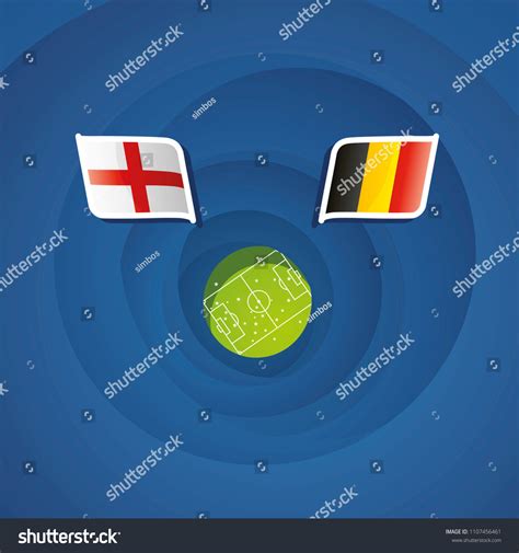 England Vs Belgium Flags Abstract Soccer Stock Vector (Royalty Free
