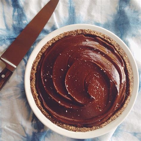 Salted Raw Chocolate Avocado Pie With Hazelnut Crust Recipe | The Feedfeed