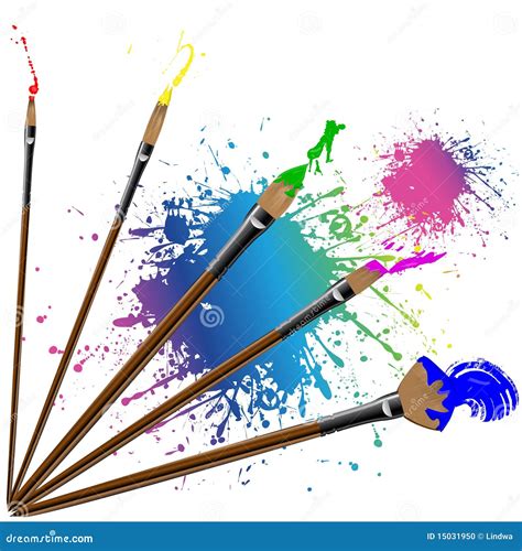 Color Paintbrush With Splashes Stock Vector Illustration Of Paint