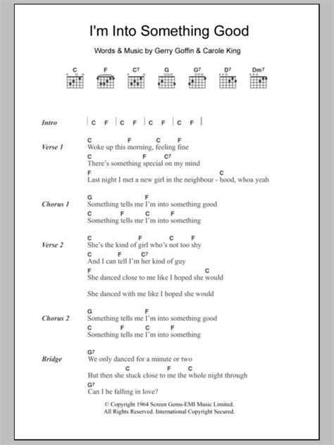 I'm Into Something Good by Herman's Hermits - Guitar Chords/Lyrics ...