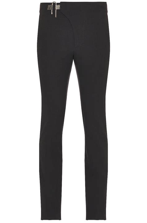 Givenchy Slim Fit Trousers With Side U Lock Belt In Grey Mix Fwrd