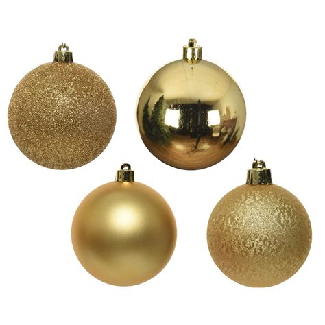 Er Set Weihnachtskugeln D Mm Alpin Gold Baumschmuck Kugeln