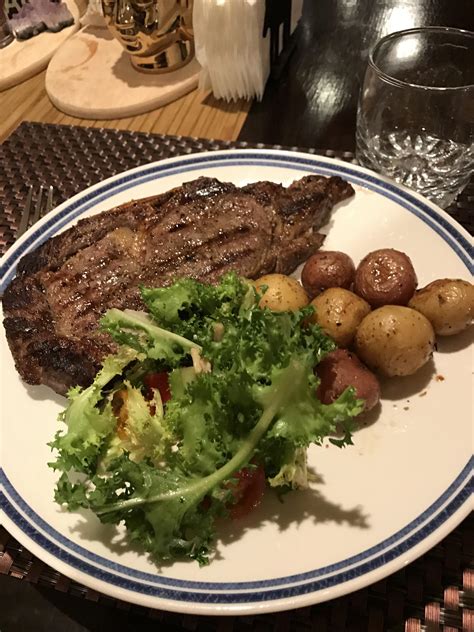 Homemade Oz Grilled Ribeye Steak Garlic Roasted Potatoes And A Hot Sex Picture