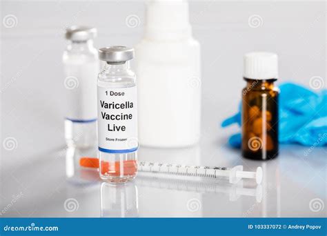 Varicella Vaccine and Medicines Stock Photo - Image of hospital, drug ...