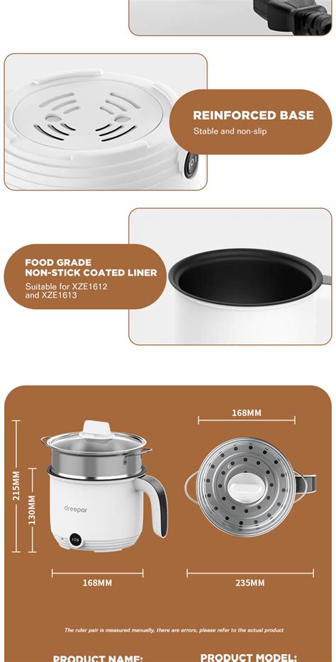 Dreepor Mini Rice Cooker With Steamer Small Non Stick Hot Pot Multifunctional Electric Cooker 1