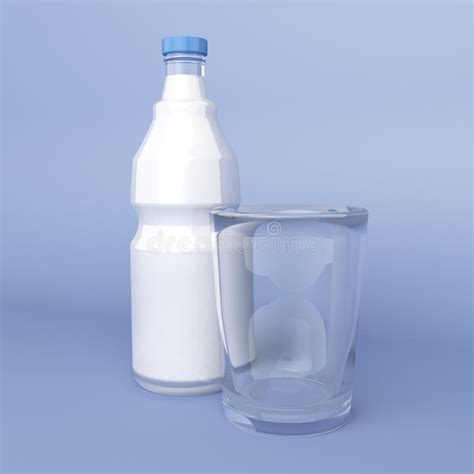 Realistic Transparent Glass Milk Bottle Set Vector Stock Vector