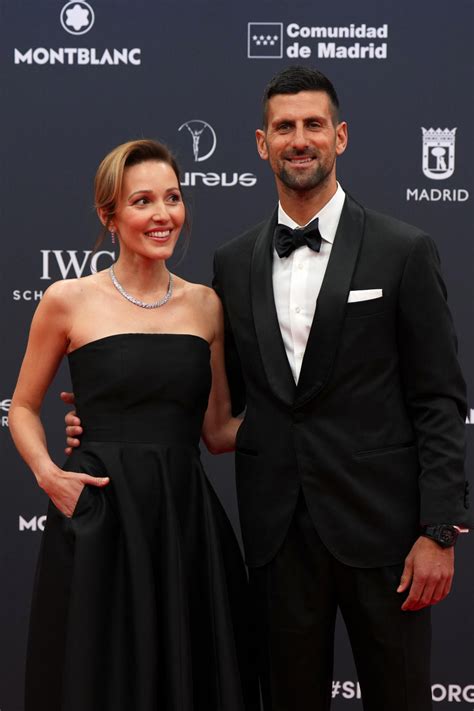 Novak Djokovics Wife Jelena Goes Strapless In Classic Flared Dress For