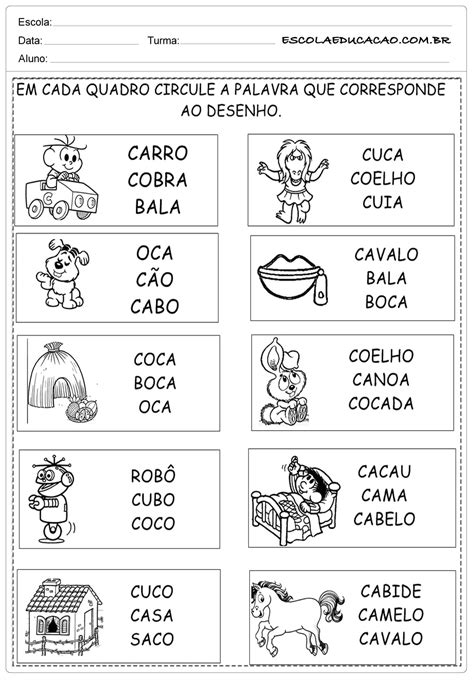 Palavrinhas Com A Letra C