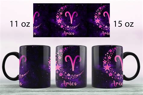 Aquarius Zodiac Sign Mug Sublimation Png Full Wrap Design By Shuneika