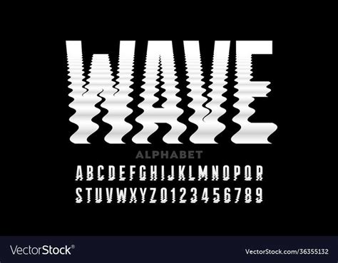 Water Waves Style Font Design Ripple Effect Alphabet Letters And