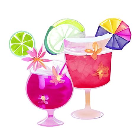 Watercolor Margaritas And Cocktails · Creative Fabrica