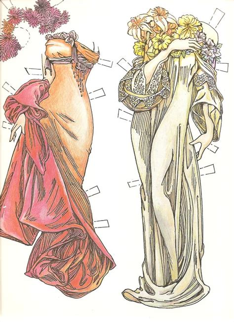 Very Beautiful Paper Doll By Charles Ventura With Art Nouveau