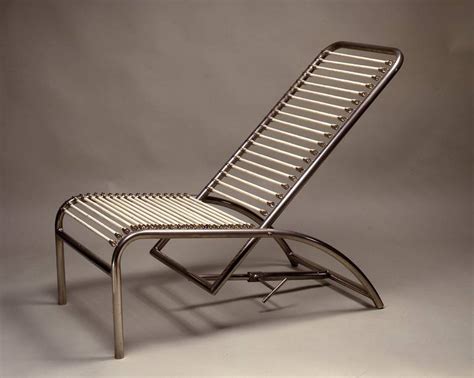 René Herbst Nickel Plated Metal Deck Chair For Sale At 1stdibs Metal