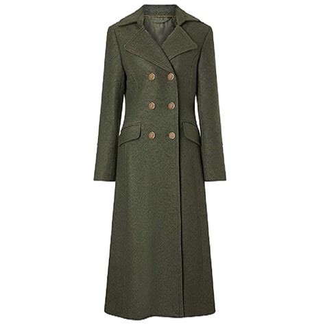 Womens Long Green Wool Military Coat Forcesjackets