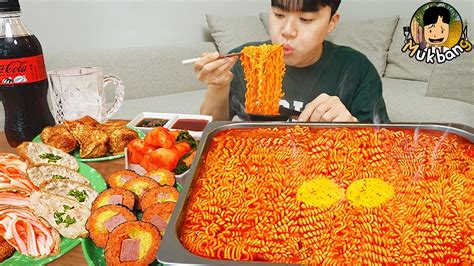 Asmr Mukbang 직접 만든 순두부 열라면 김밥 김치 유부초밥 먹방 Ramyeon And Kimbap Mukbang