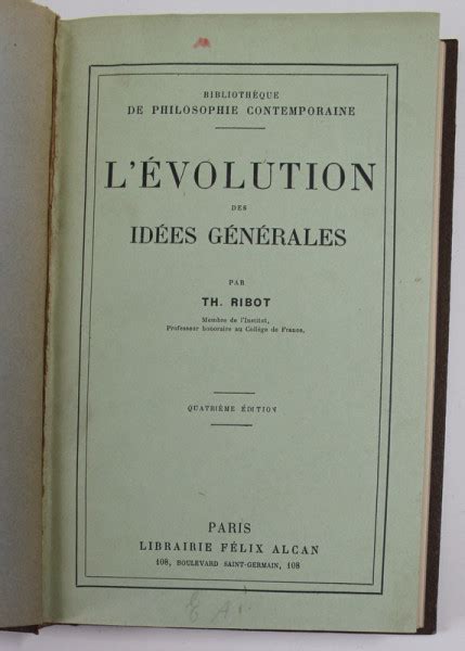 L Evolution Des Idees Generales Par Th Ribot