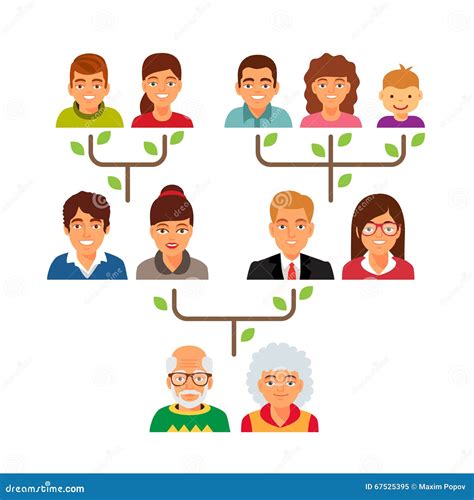 Diagramme De Diagramme D arbre De Généalogie De Famille Illustration de