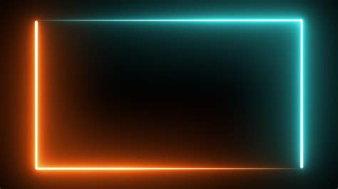 Neon blue and orange border technology background 6591156 Stock Photo ...