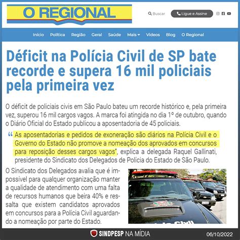 Déficit na Polícia Civil de SP é tema em diversos veículos de notícias