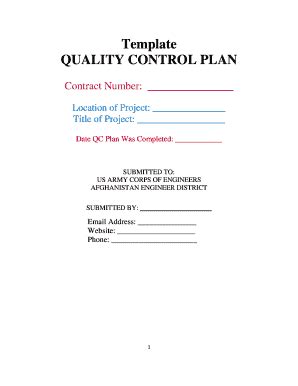 Usace Quality Control Plan Template Fill Online Printable Fillable