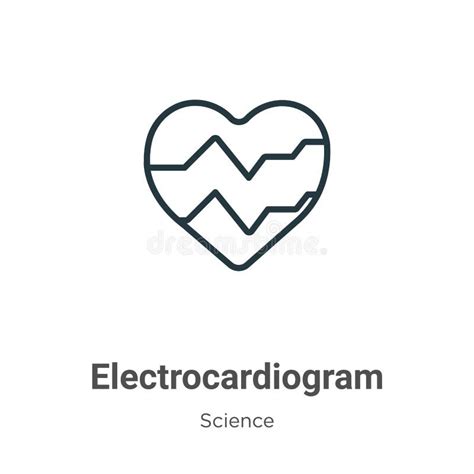 Icono Del Vector De Contorno Electrocardiogr Fico L Nea Delgada