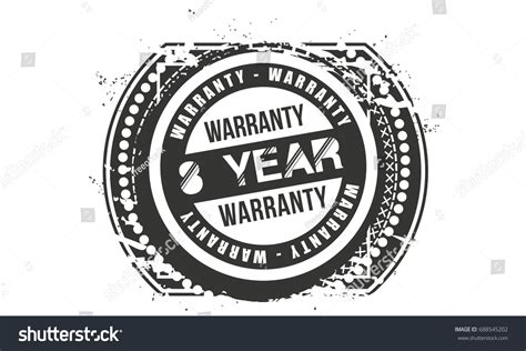 8 Year Warranty Vintage Grunge Rubber Stock Vector Royalty Free