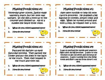 24 Making Predictions Task Cards by Klever Kiddos | TpT