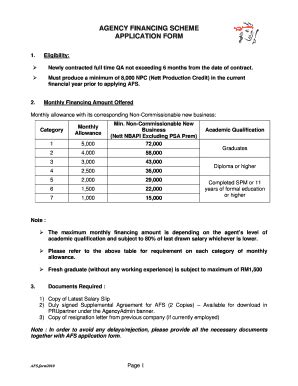 Fillable Online Agency Financing Scheme Application Form Fax Email