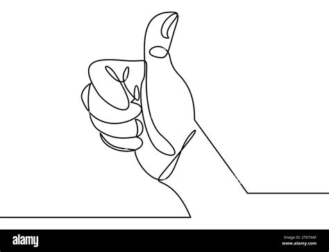 Thumbs Up Line Continuous Line Drawing Stock Vector Image And Art Alamy