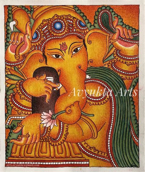 Shree Ganesha Kerala Mural Painting By Adarsh Lupon Gov Ph