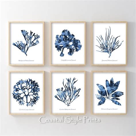 Hamptons Watercolor Beach House Botanical Painting Printable Wall Art