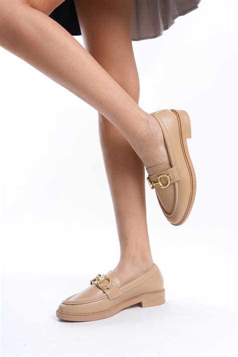 Entella Store Kadın Loafer Makosen Büyük Tokalı Nude Günlük Ayakkabı Fiyatı Yorumları Trendyol