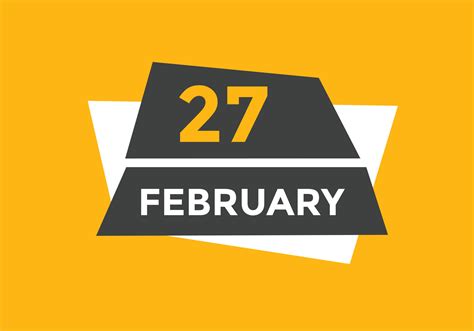 february 27 calendar reminder. 27th february daily calendar icon ...