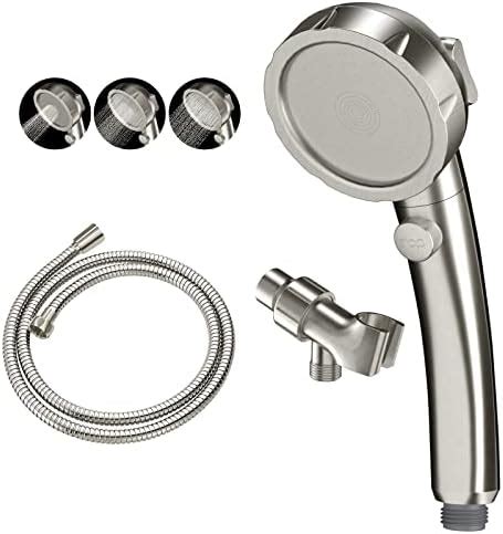 G Promise Solid Metal Brushed Nickel Handheld Shower Head With Extra