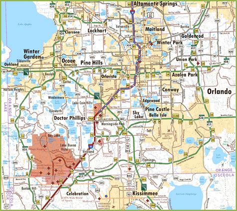 Orlando Area Road Map - Ontheworldmap.com