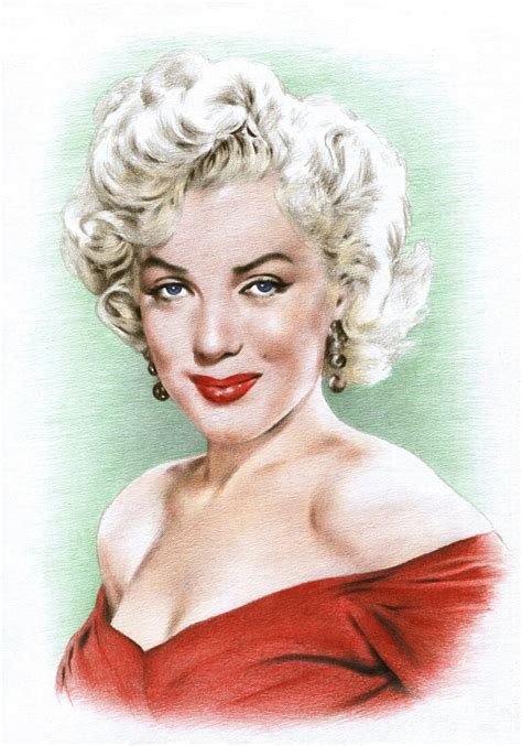 Marilyn Monroe Color Pencil Drawing Portrait Etsy Hot Sex Picture