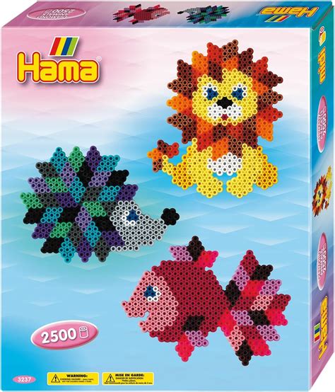 Hama Perlen 3237 Geschenk Set Kristalltiere Mit Ca 2 500 Bunten Midi