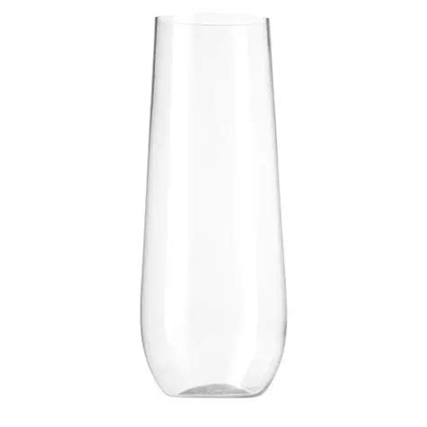 48 Pack Stemless Plastic Champagne Flutes Disposable 9 Oz Clear Plasti