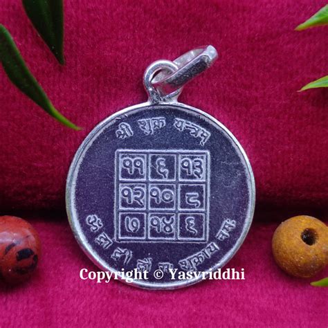 Shree Shukra Yantra Pendant | Pure Silver Pendant : Yashvriddhi