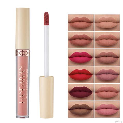 Hàng mới về Son kem lì trang điểm màu nude dạng lỏng chống thấm nước không dính ly lâu trôi