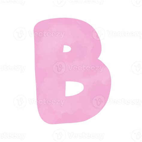 Letter B pink watercolor pattern, Hand drawn. 24796626 PNG